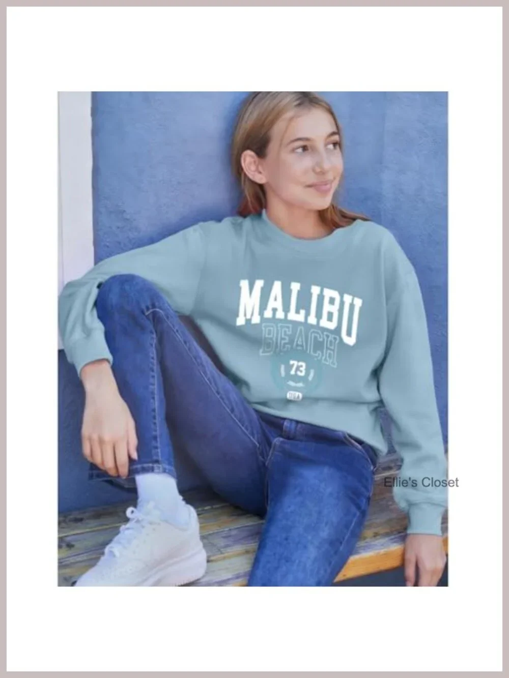 Preppy Letter Graphic Oversized Sweatshirt Crewneck Pullover for Girls